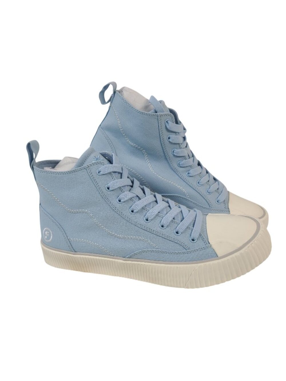 NEW Freshy Blue High-Top Canvas Sneakers Mens US 10.5 Rubber Sole Lace-Up